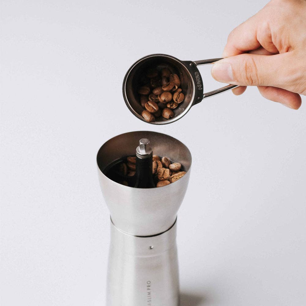 Hario - "Mini-Slim Pro" Ceramic Coffee Mill - Silver