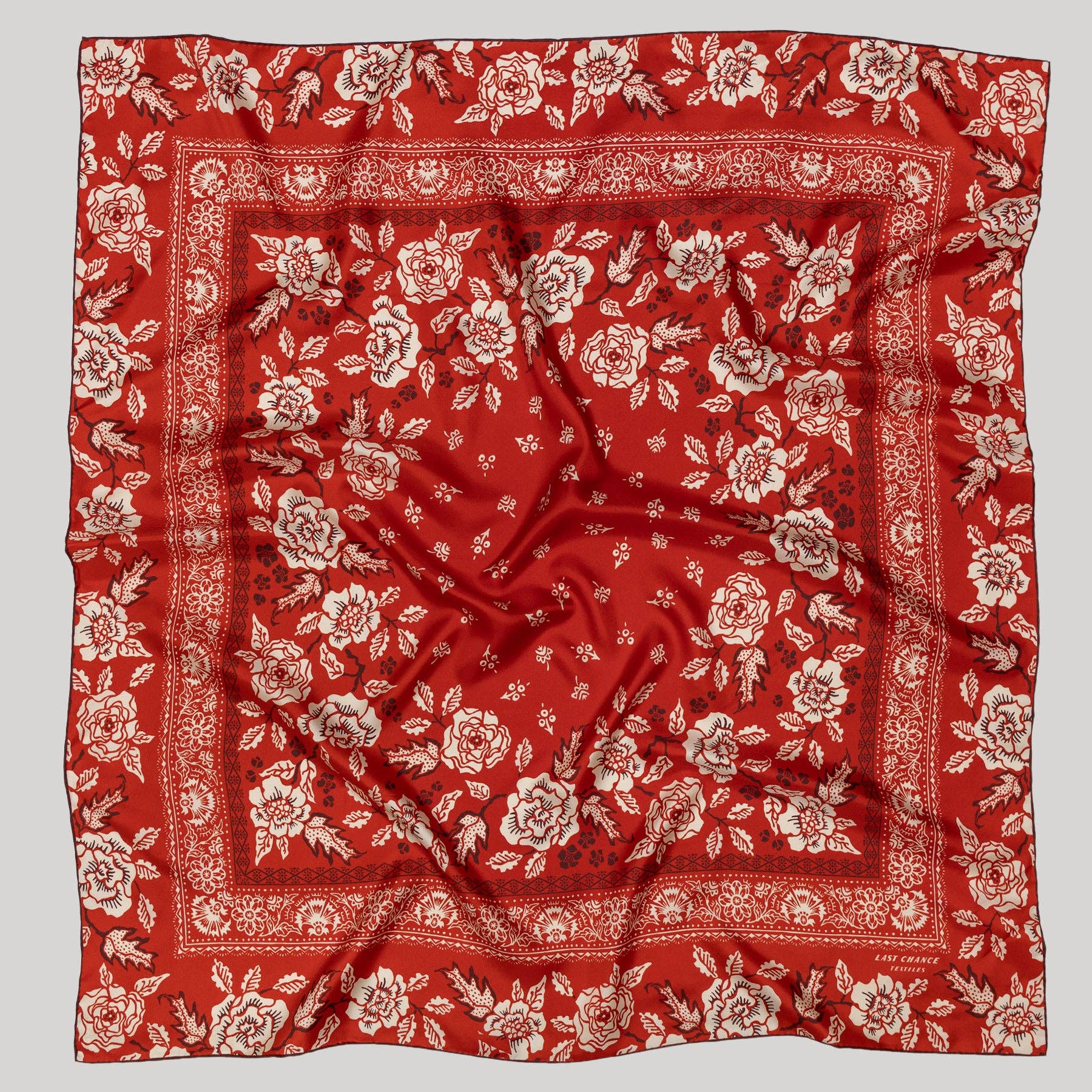 Silk Twill Scarf - Rosey in Red Hot