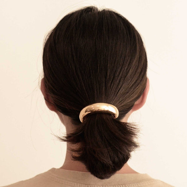 nar'sha Wide Metal Cuff Hair Tie Gold
