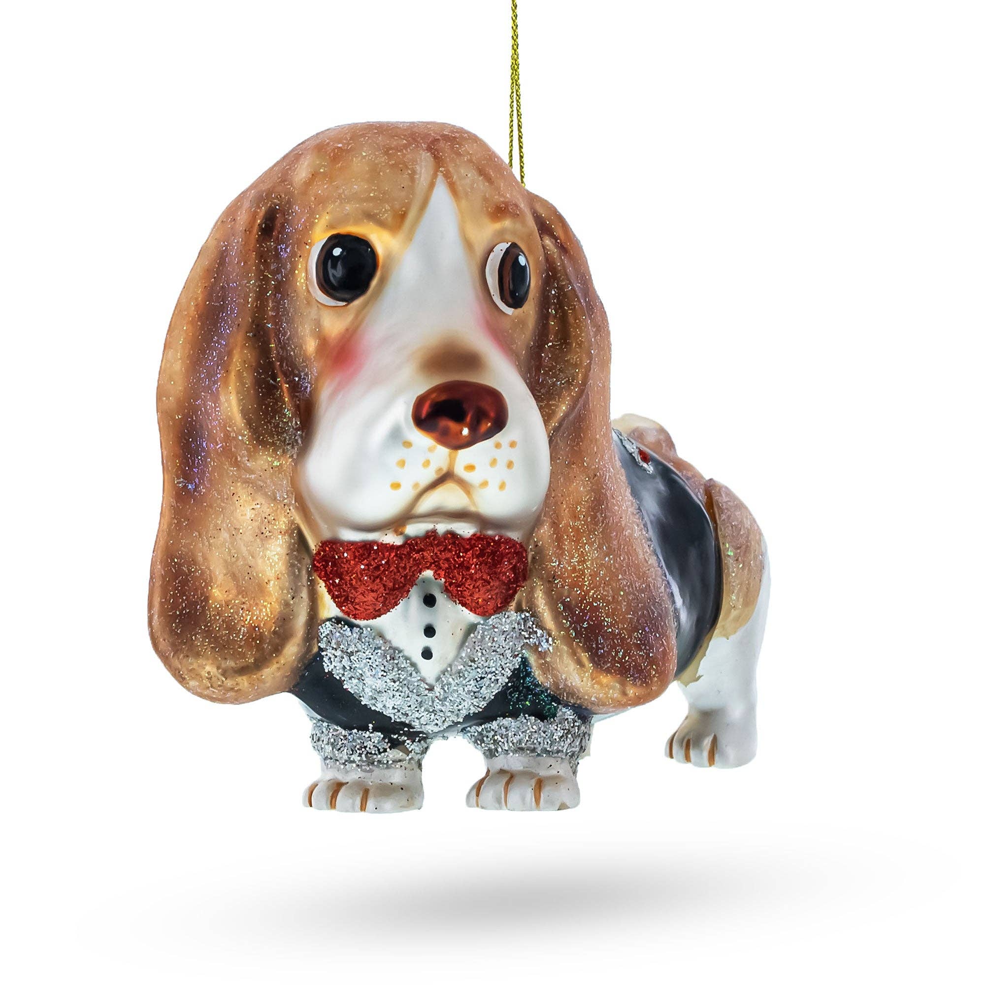 Lovable Spaniel Dog Glass Ornament
