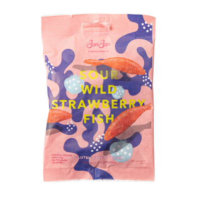 BonBon - Swedish Candy - Sour Wild Strawberry Fish