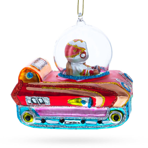Astronaut in Space Vehicle - Glass Ornament