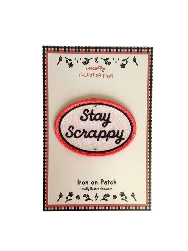 Vintage Style Embroidered Iron On Patch - Stay Scrappy