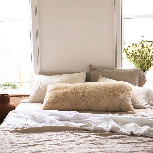 Intiearth - Alpaca Extra-Long Lumbar Pillow - Crema