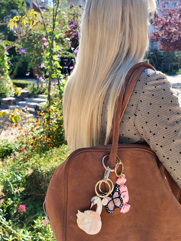 Solar Eclipse - Bag Charm + Keychain - Bow Swan