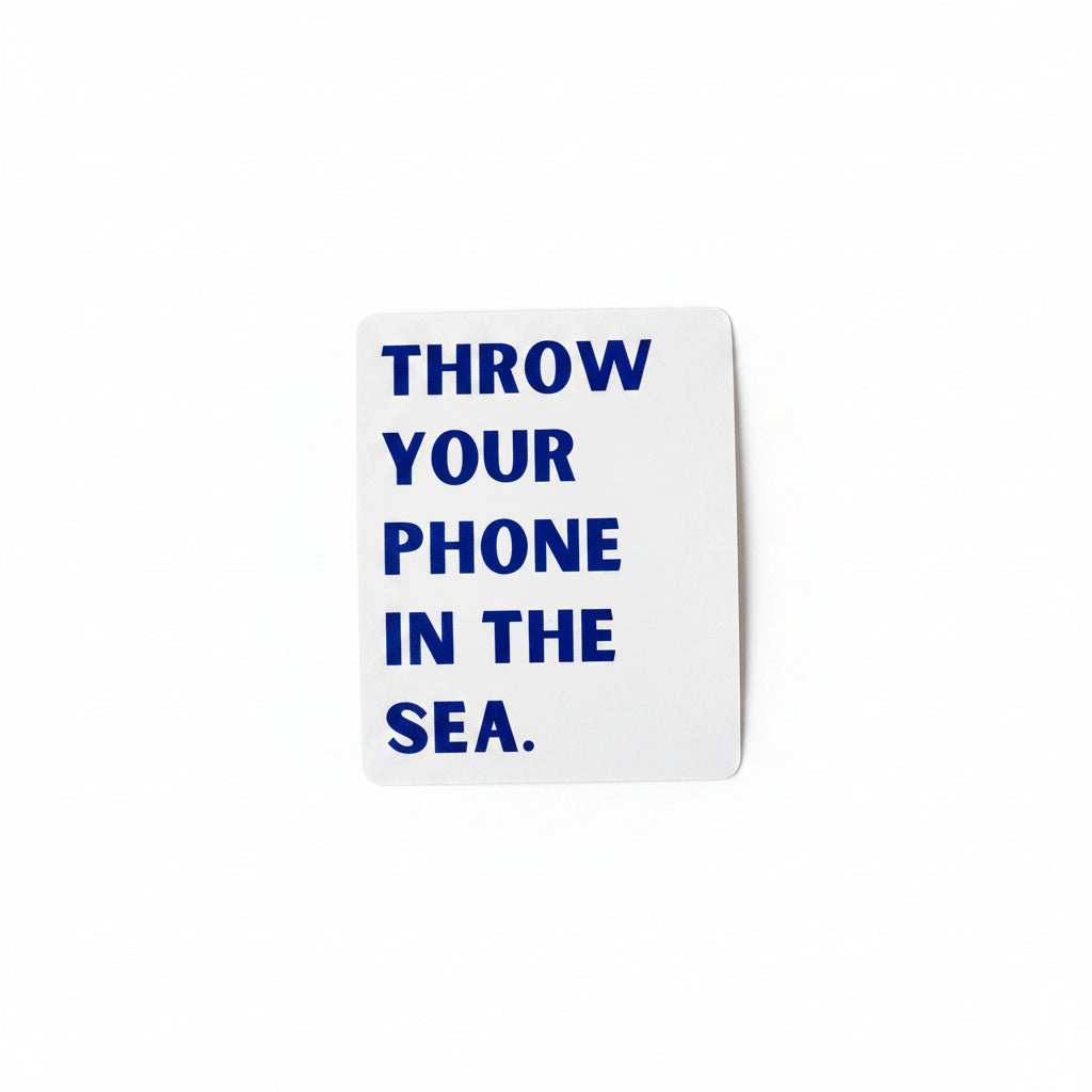 Anna Liz Heart Designs - Throw Your Phone in the Sea, Digital Detox Sticker