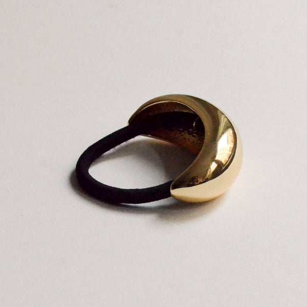 nar'sha Pebble-Shaped Metal Cuff Hair Tie Gold
