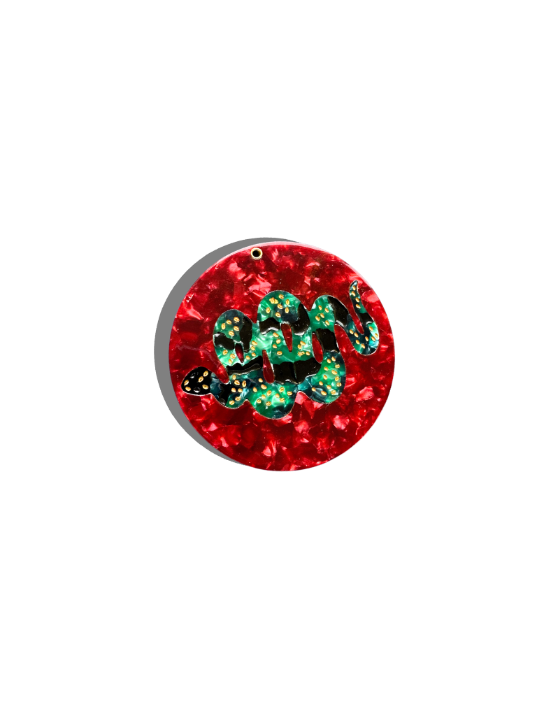 Solar Eclipse - Hand-painted Snake Compact Mirror