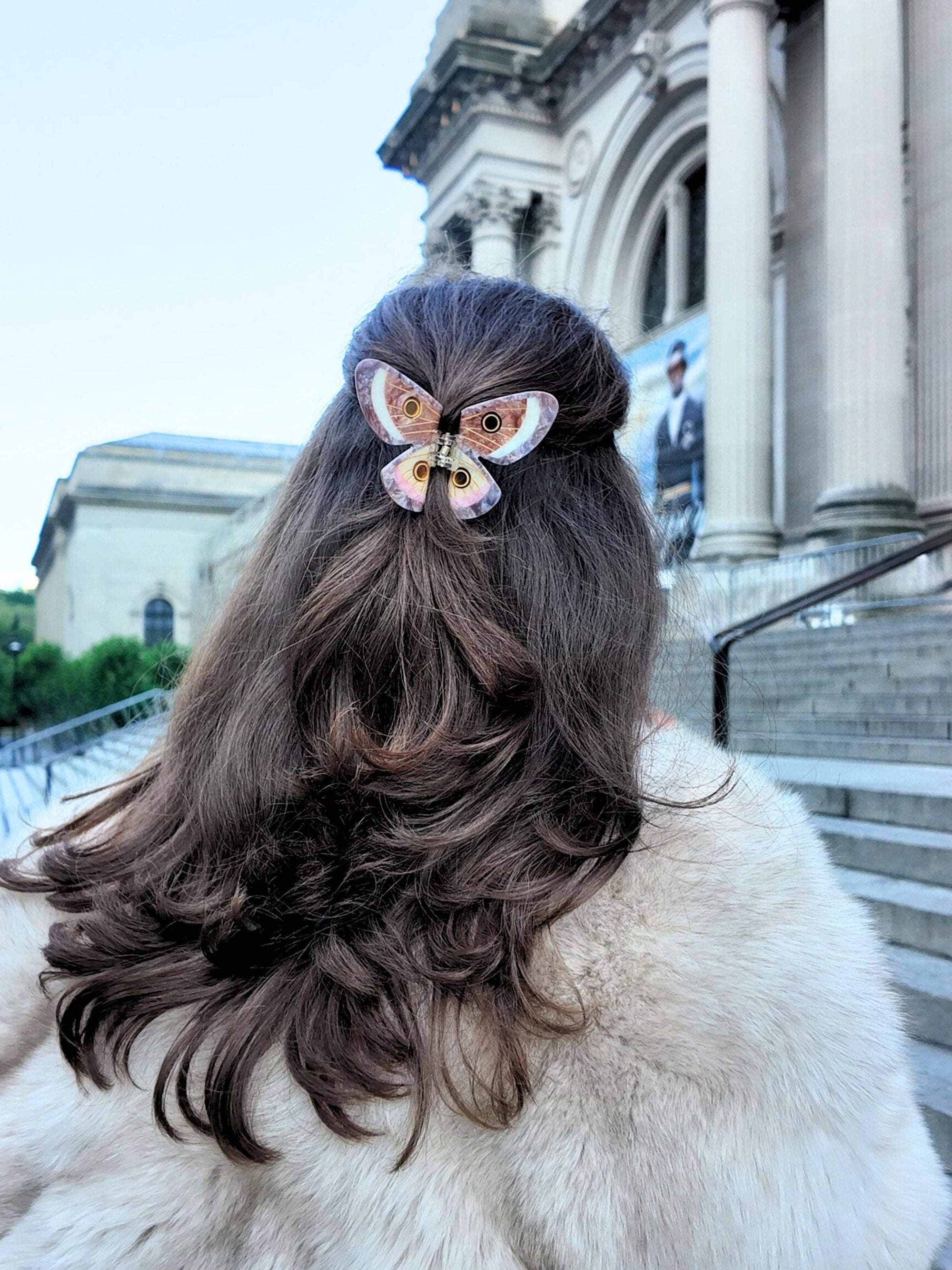 Solar Eclipse - Claw Clip - Brown Emperor Silk Moth