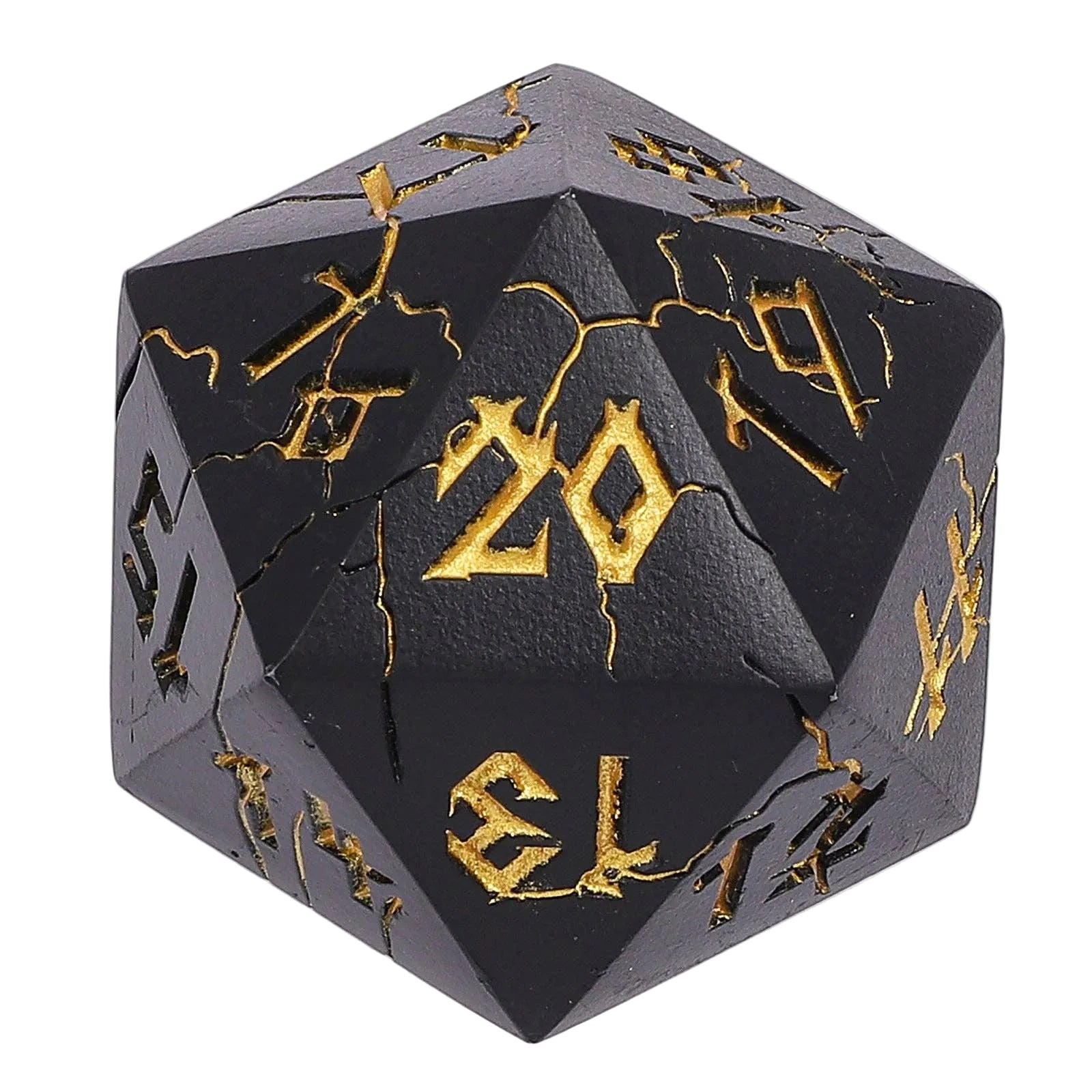 Metal 35mm D20 Spin Down Die - Matt Black with Gold