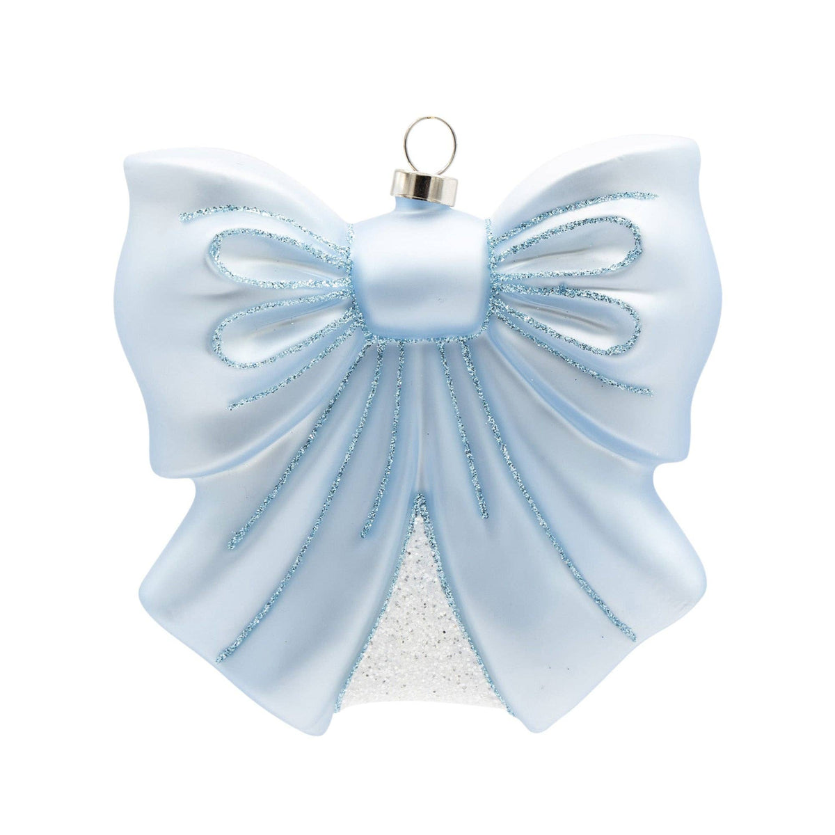 Baby Blue Bow - Glass Ornament