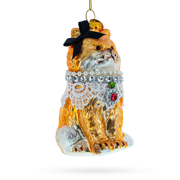 Chic Cat with Pendant - Glass Ornament