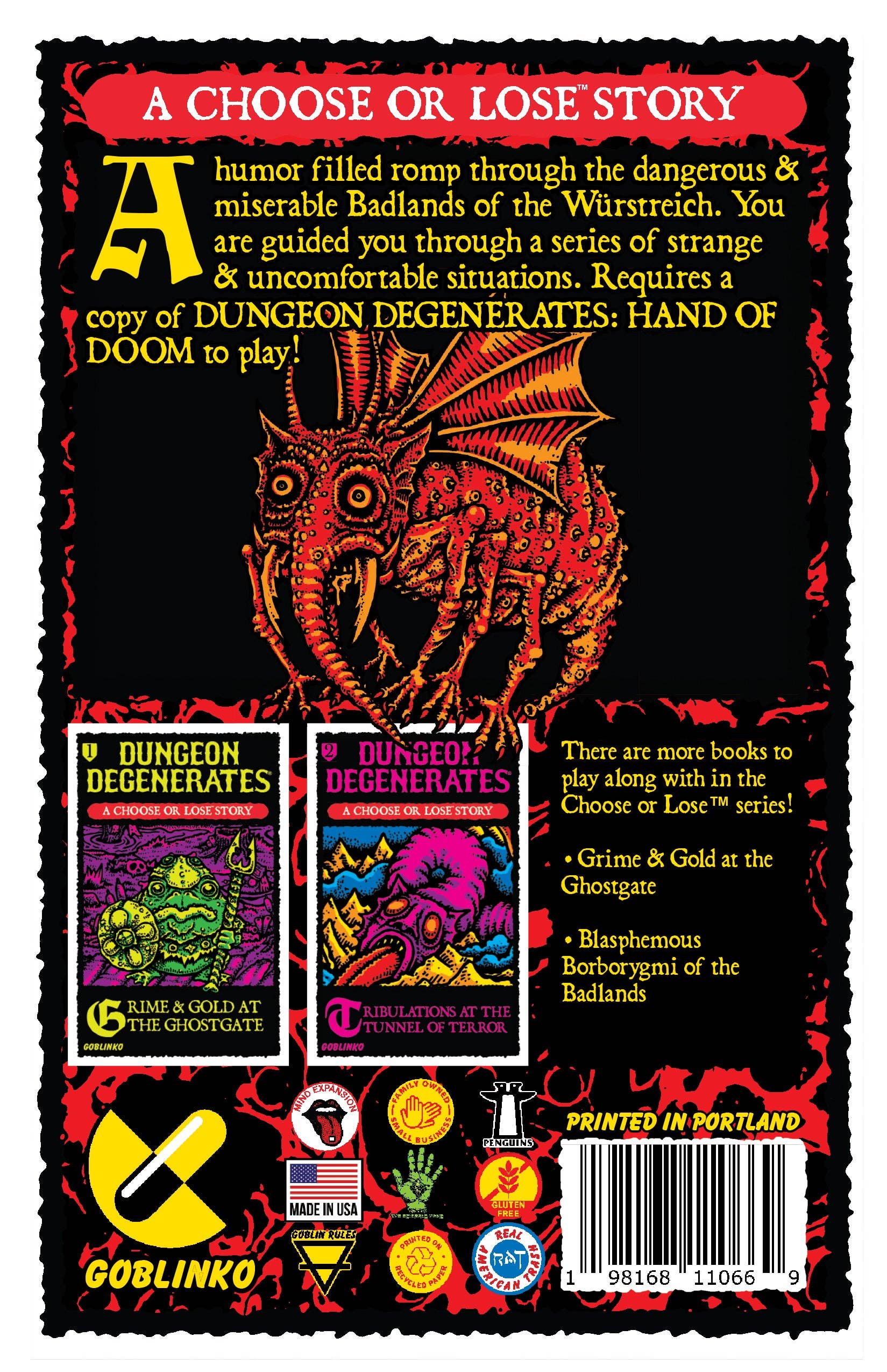 GOBLINKO - Choose or Lose Book 3 - Blasphemous Borborygmi of the Badlands at Space Camp in Portland, Oregon