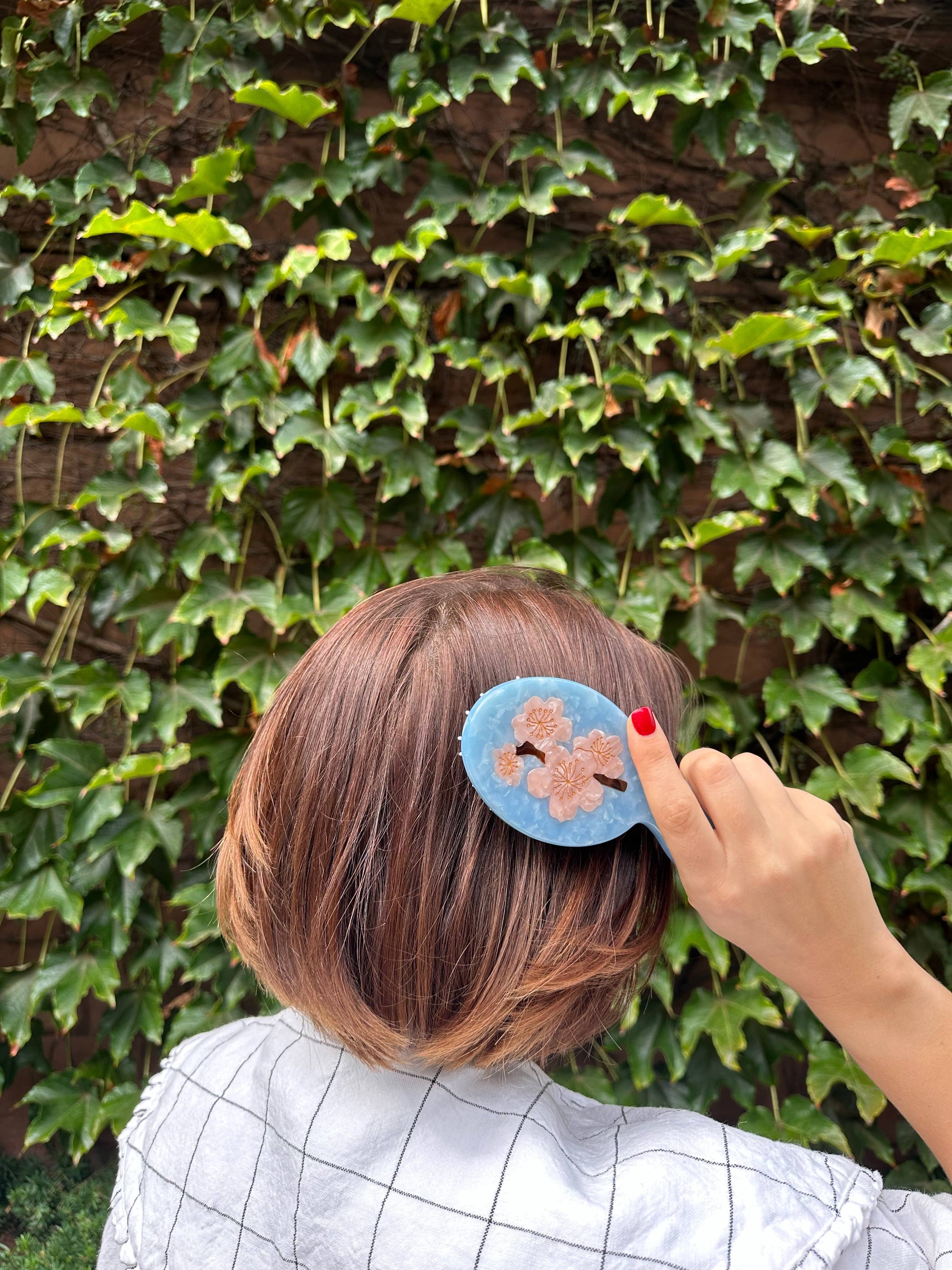 Solar Eclipse - Hand-painted Cherry Blossom Handbag Hero Brush