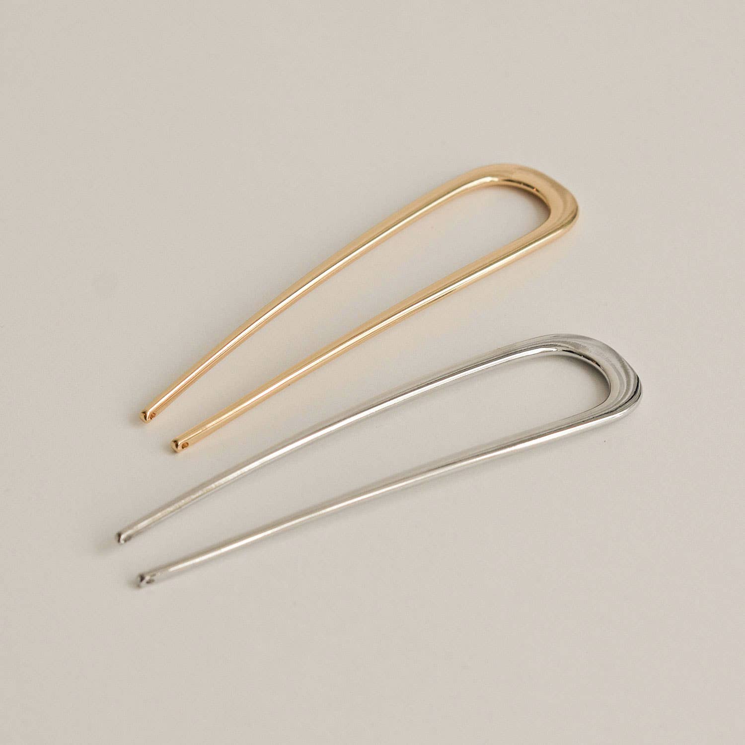 nar'sha - Minimalist Bent U-Shaped Hair Stick | Gold
