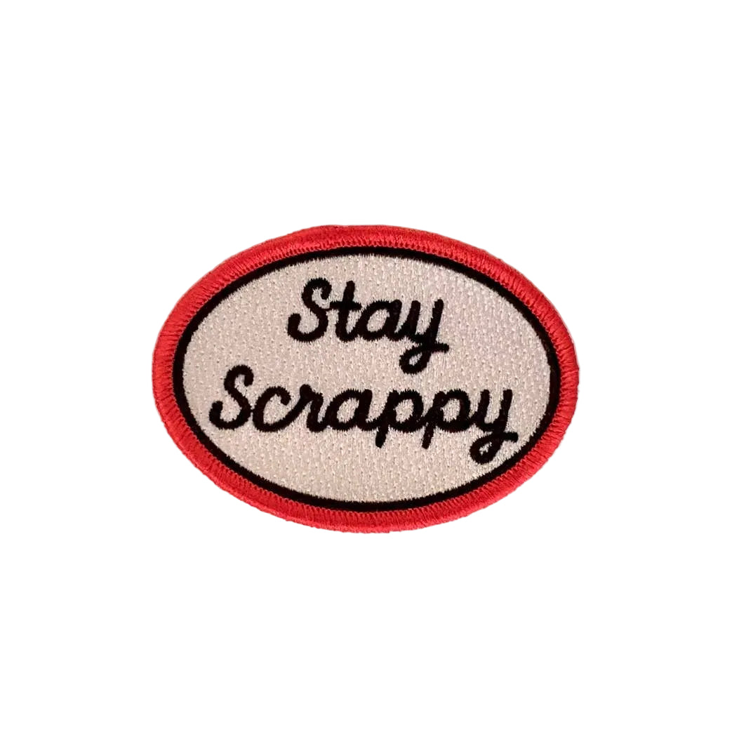 Vintage Style Embroidered Iron On Patch - Stay Scrappy