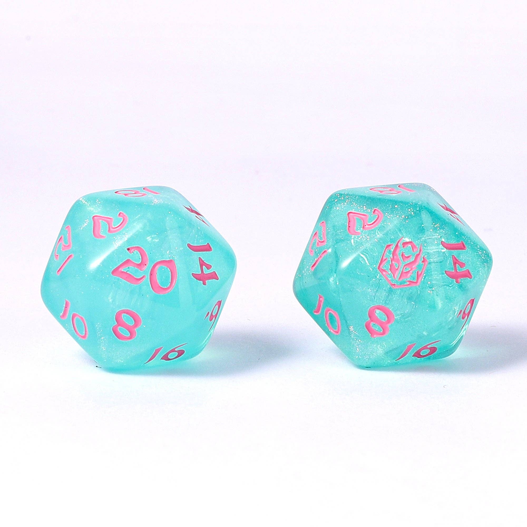 Wyrmforged Rollers - Rounded Edge 8 Piece Polyhedral Dice Set - Love Potion