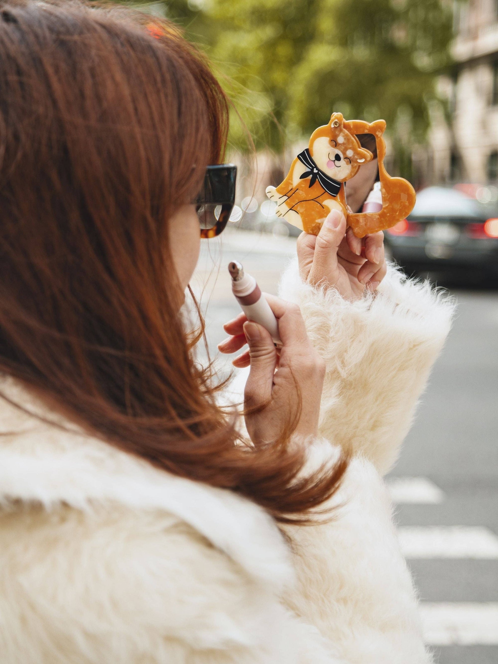 Solar Eclipse - Compact Mirror - Shiba Inu