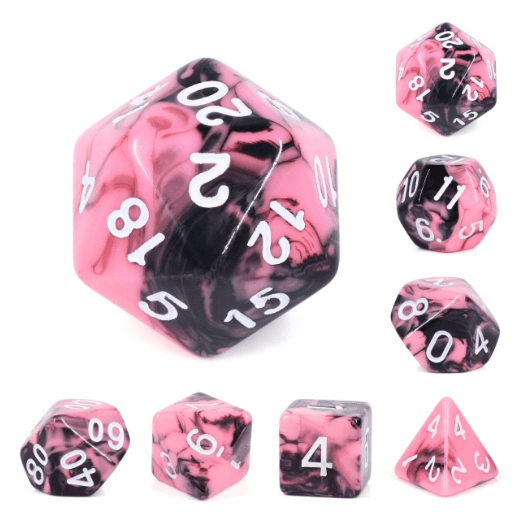 RPG Dice Set - Watermelon Cream