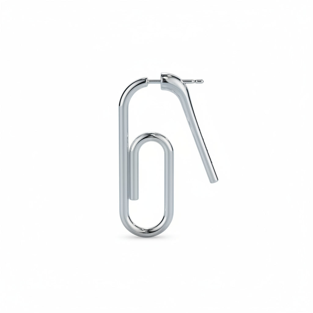 STUDIOCULT - Single Mini Paper Clip Earring - Silver