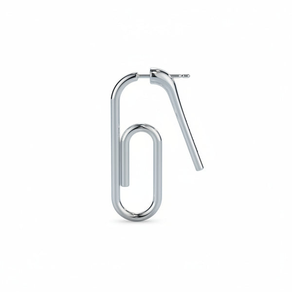 STUDIOCULT - Single Mini Paper Clip Earring - Silver
