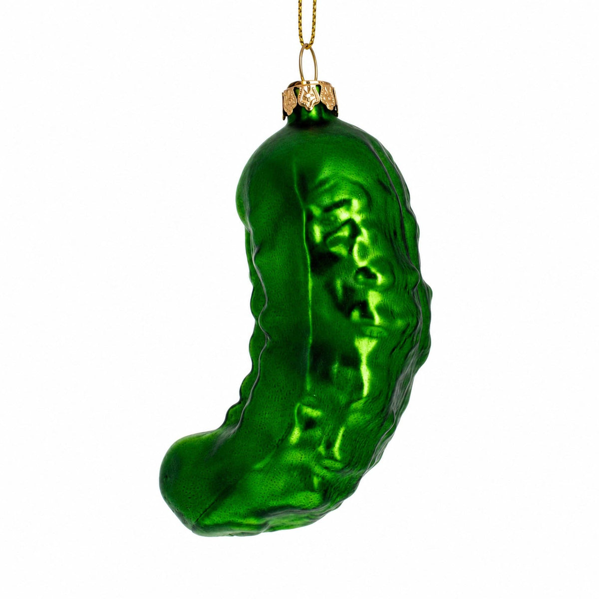 Shimmering Metallic Pickle - Glass Ornament