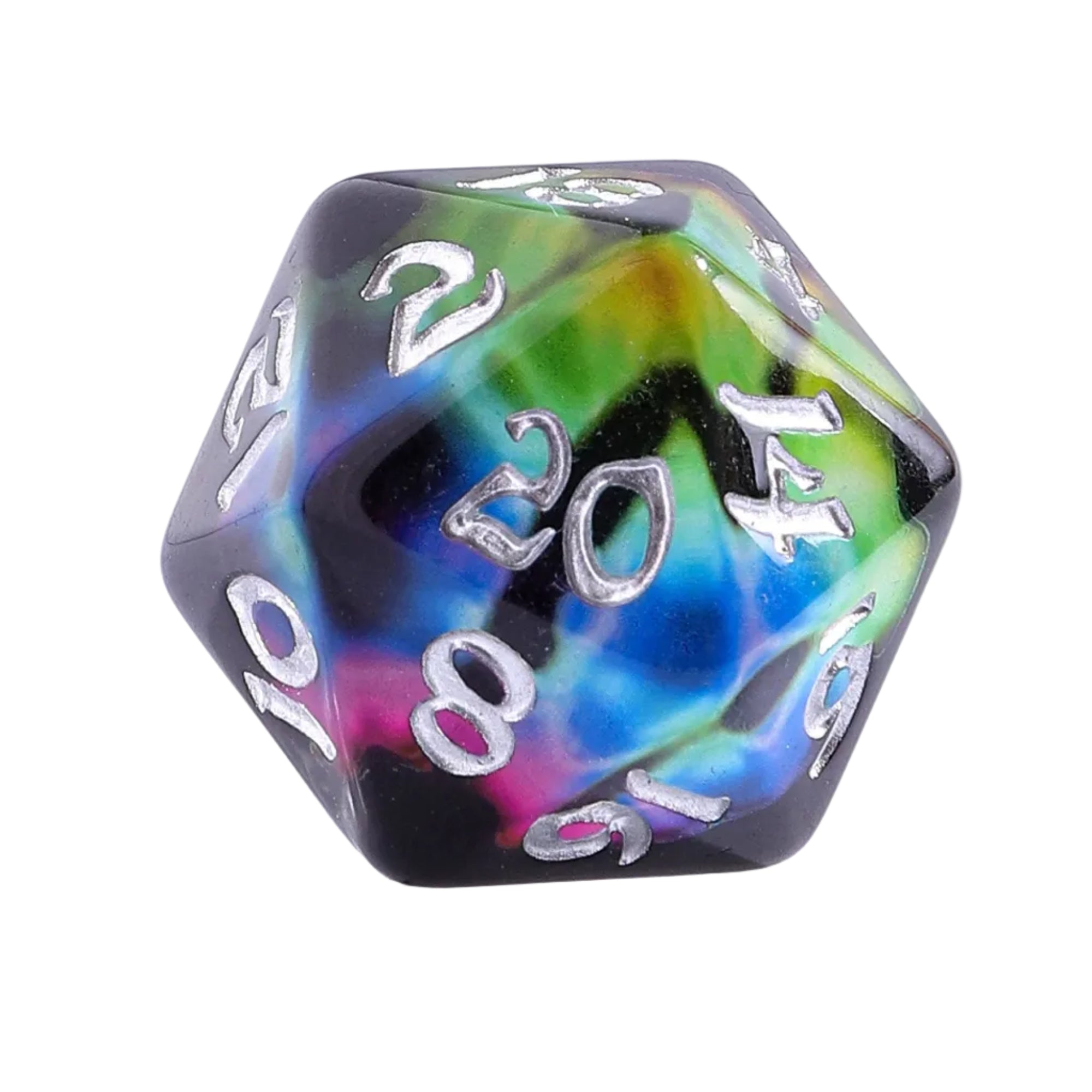 Wyrmforged Rollers - Rounded Resin Polyhedral Dice Set - Chromatic Dragon Eye at Space Camp in Portland, Oregon