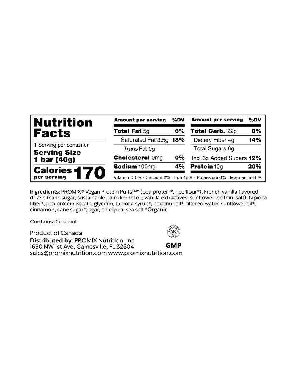 Promix - Vegan Cereal Bar - Apple Crisp