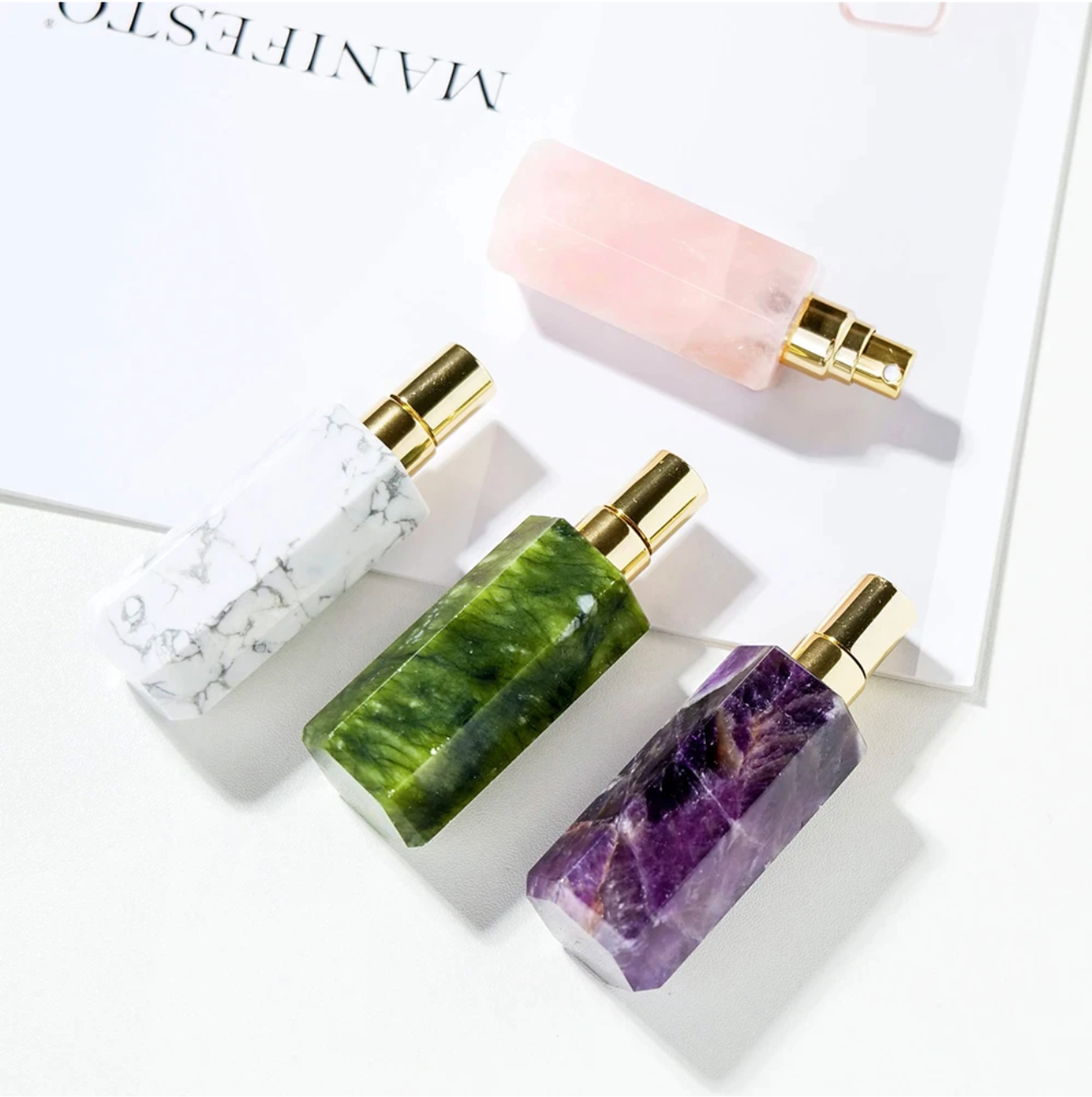 Natural Crystal Gem Perfume Bottles