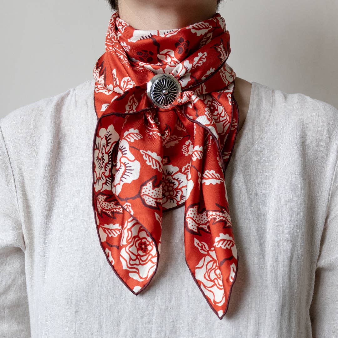 Silk Twill Scarf - Rosey in Red Hot