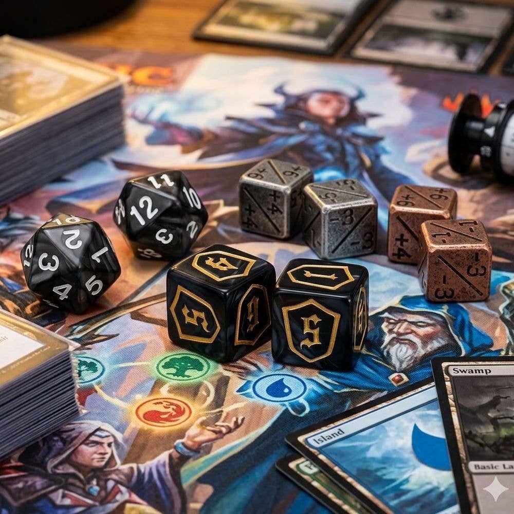 Magic The Gathering - Life Counter Dice Tokens - Black & White Set