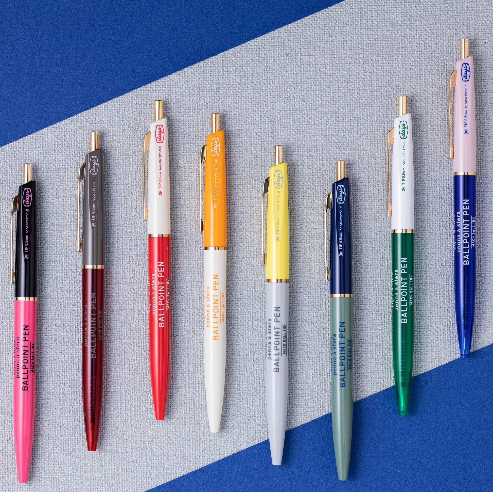 MARK'STYLE - Mach Ballpoint Pen - 0.5mm Black Oil-based ink - Green-Pink