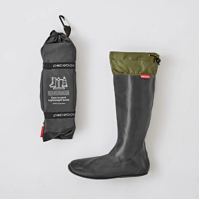 Packable Rubber Boots Black - Space Camp