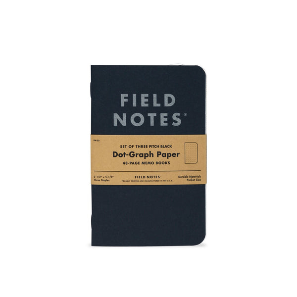 Pitch Black Dot Graph Memo Book - 3-pack - Space Camp
