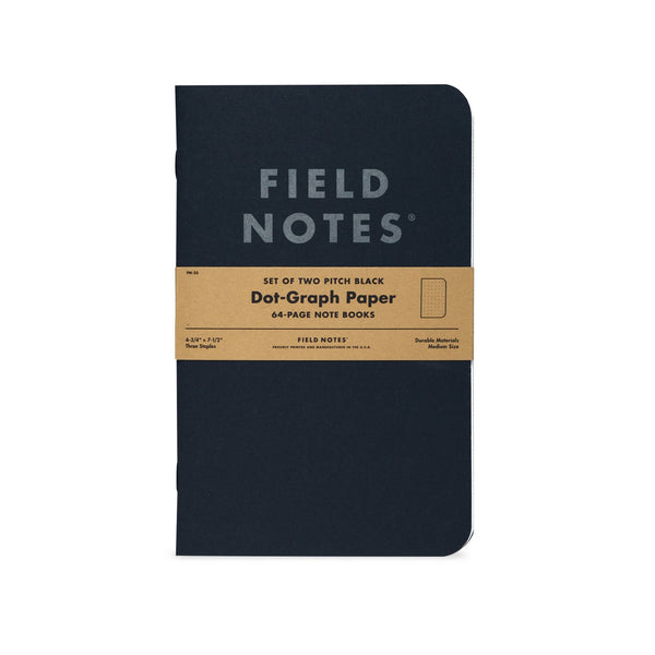 Pitch Black Dot Graph Note Book - 2-pack - Space Camp