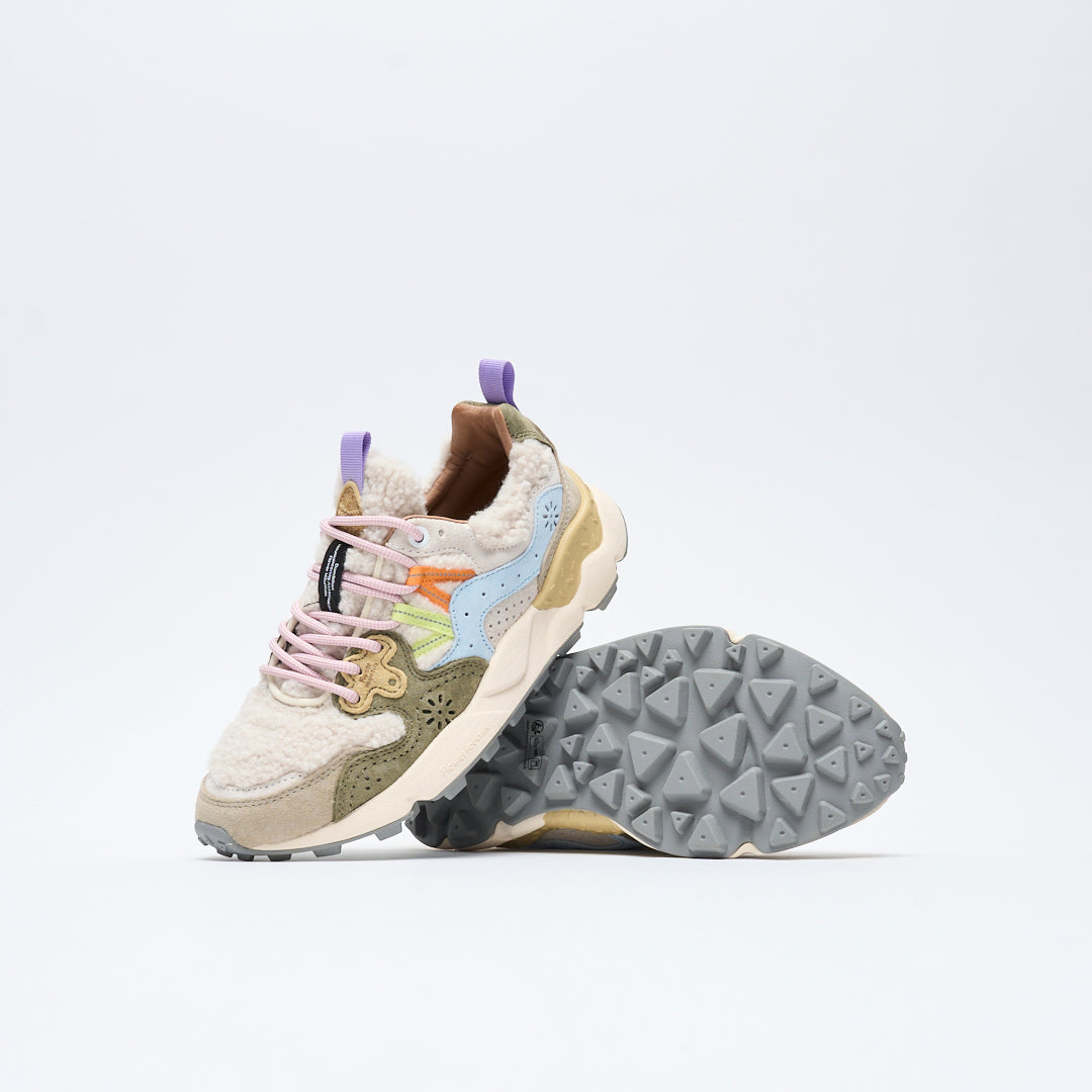 Flower Mountain - Yamano 3 Woman Suede/Teddy (Beige/Militare/Celeste)