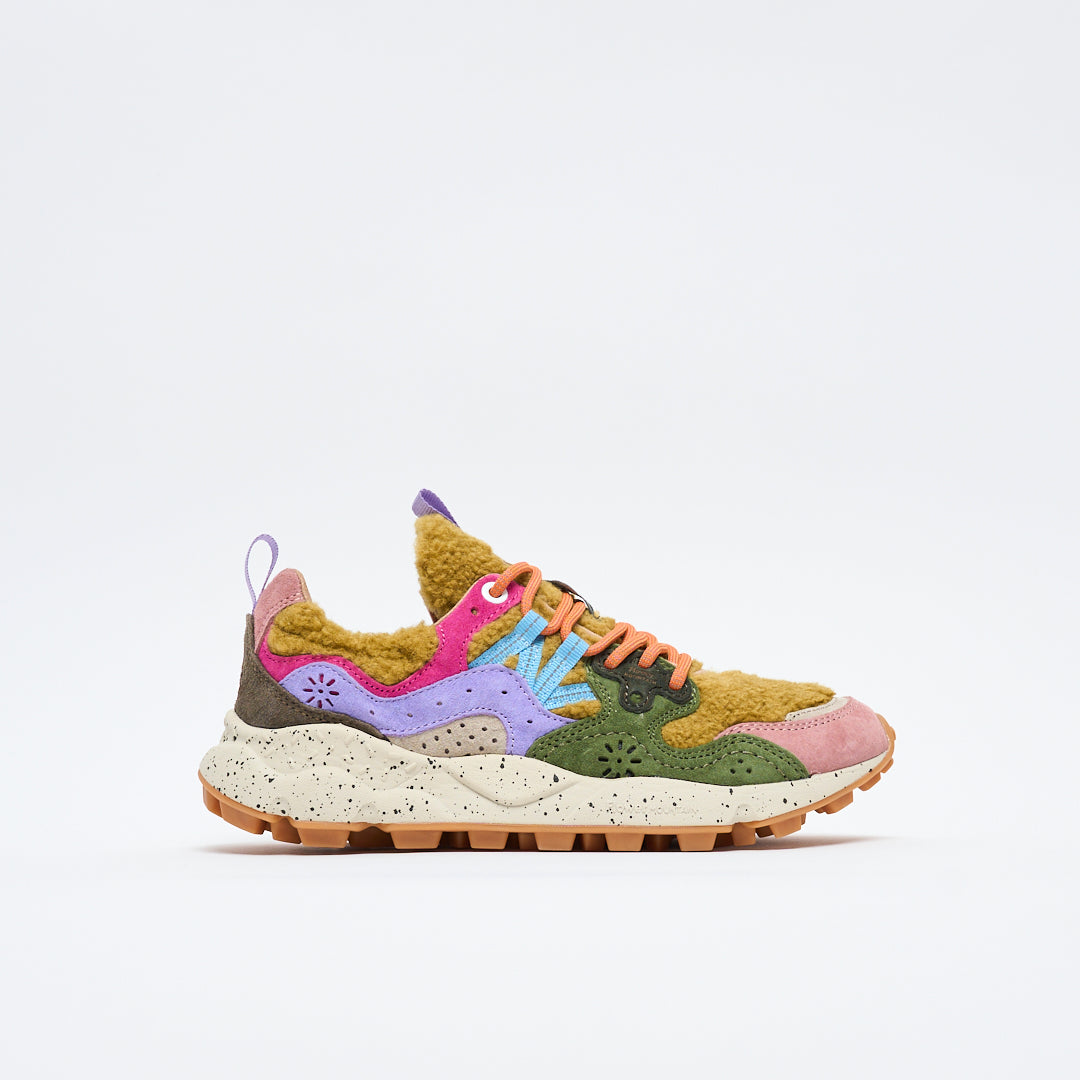 Flower Mountain - Yamano 3 Woman Suede/Teddy (Light Brown/Militare/Violet)