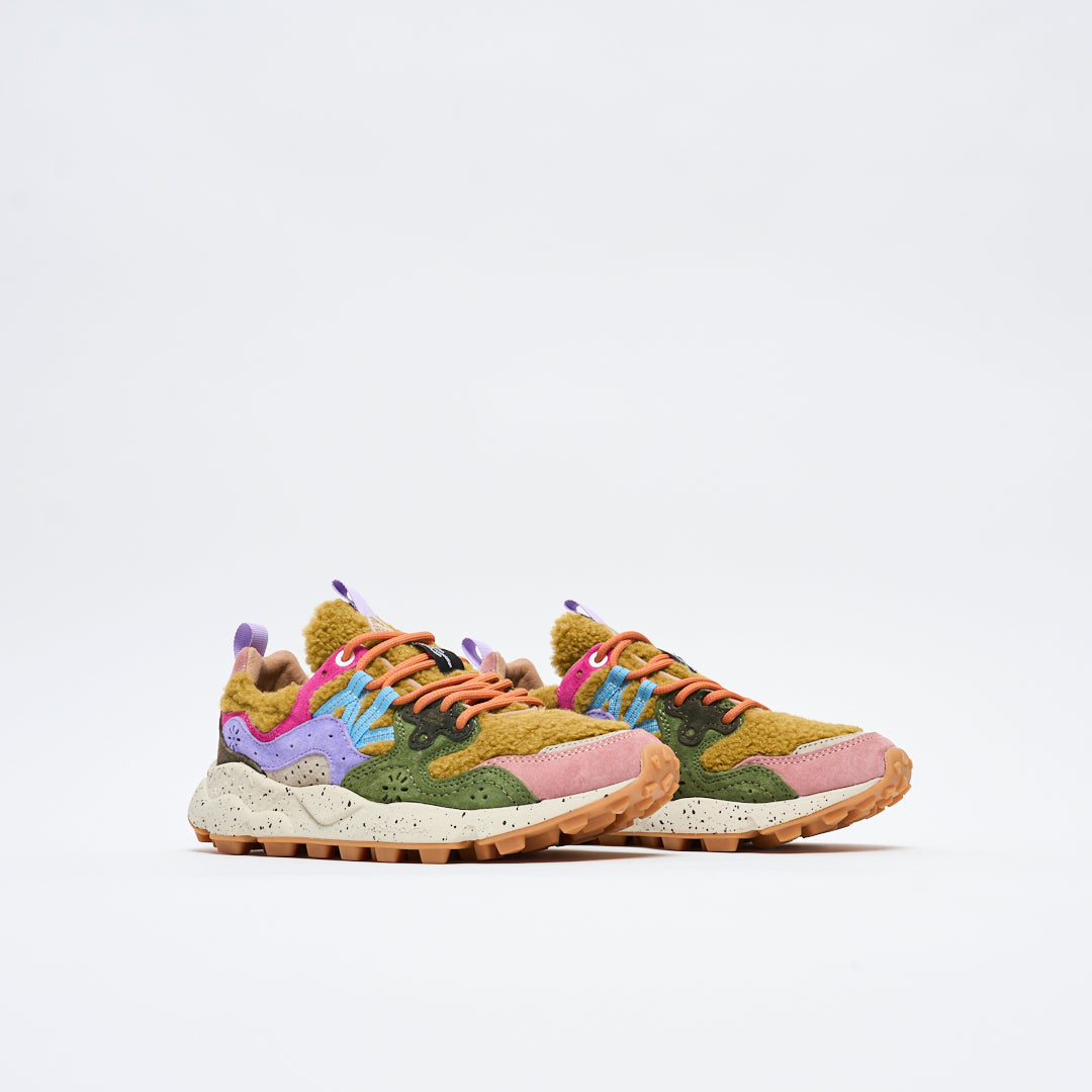 Flower Mountain - Yamano 3 Woman Suede/Teddy (Light Brown/Militare/Violet)