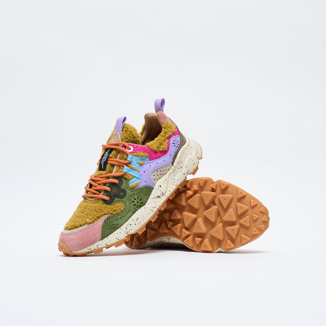 Flower Mountain - Yamano 3 Woman Suede/Teddy (Light Brown/Militare/Violet)