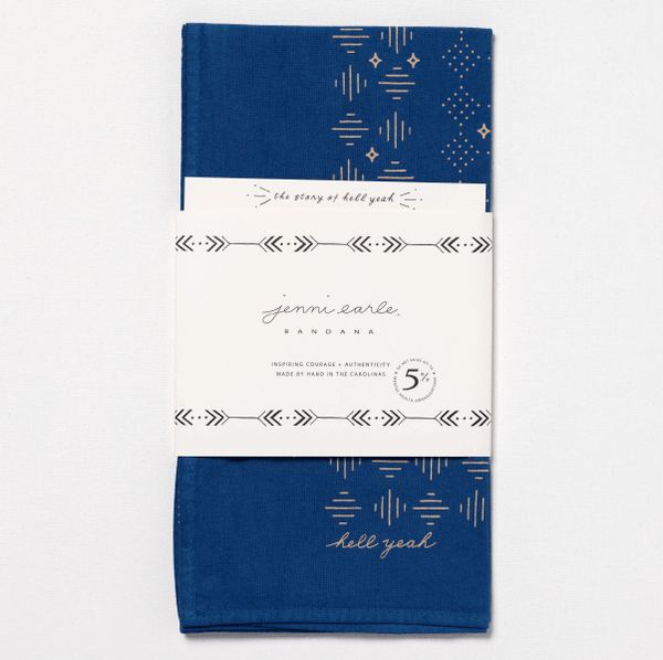 Jenni Earl - Indigo Bandana - "hell yeah" - Space Camp