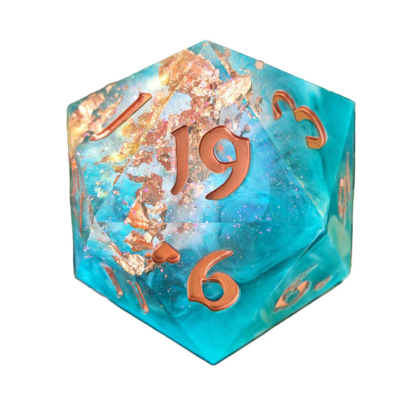 Sharp Edge Resin D20 - 100mm Chonk - Cloudfall - Space Camp