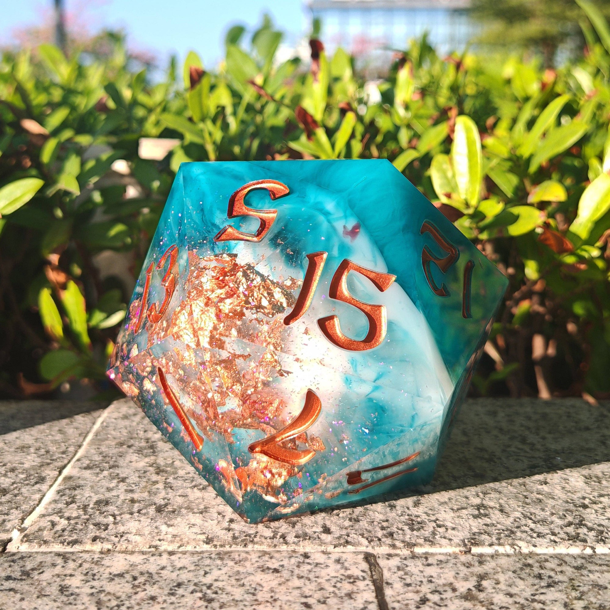 Sharp Edge Resin D20 - 100mm Chonk - Cloudfall - Space Camp