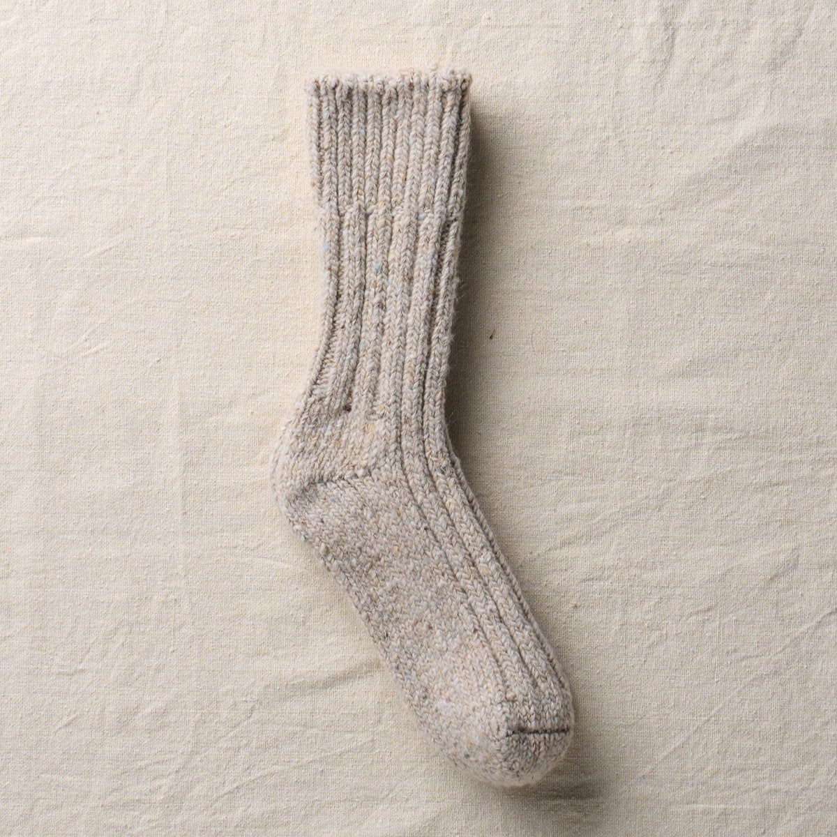 Yahae - Sui - Recycled Wool Low Gauge Socks - Beige