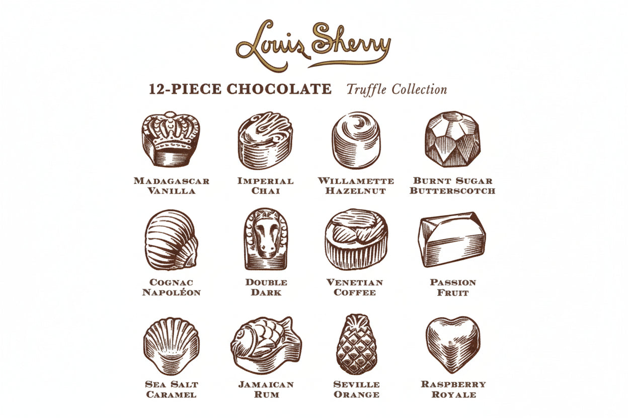 Louis Sherry - 12pc Traditional Truffles - Vintage 1881