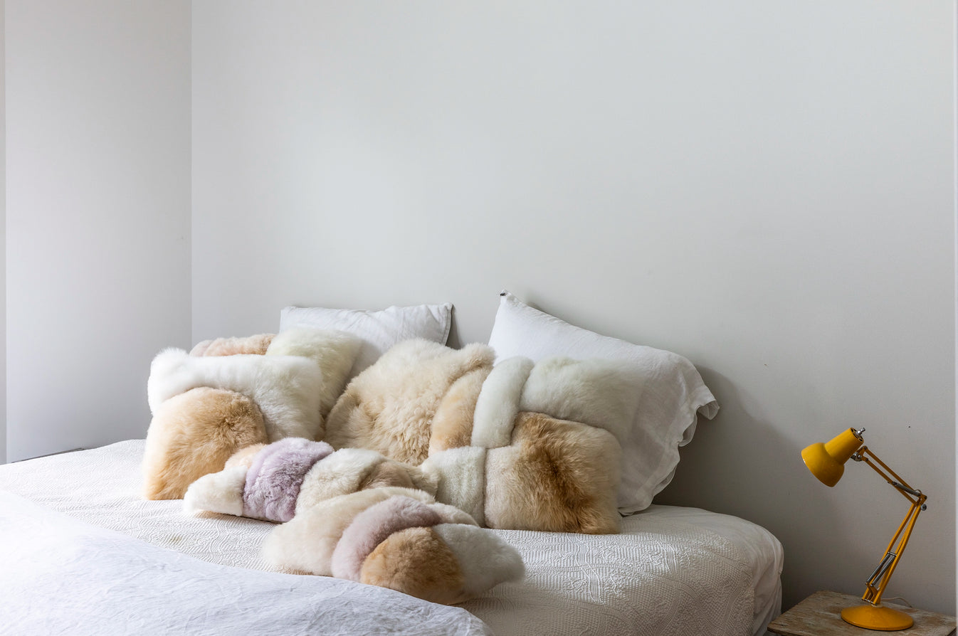 Intiearth - Alpaca Colorbock Lumbar Pillow - Sandstone