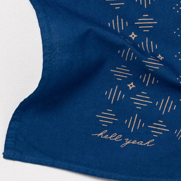 Jenni Earl - Indigo Bandana - "hell yeah" - Space Camp