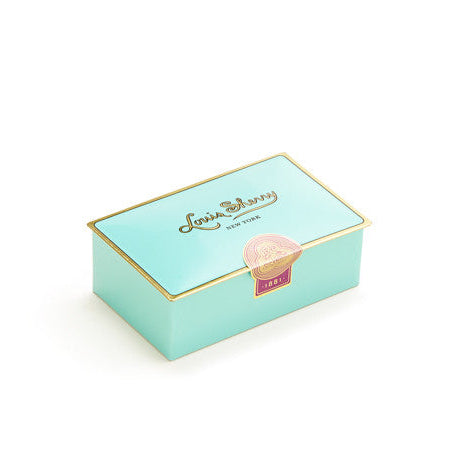 Louis Sherry - 2pc Traditional Truffles - Nile Blue in Turquoise tin box.