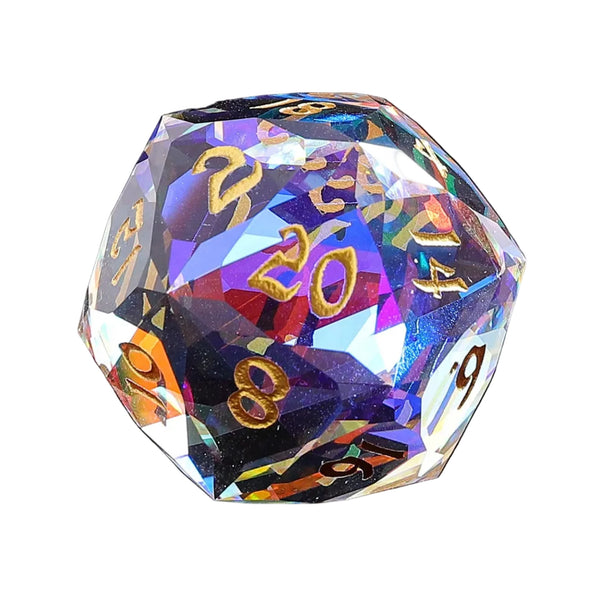 Luster Cut Crystal 30mm Chonk D20 - Prismatic