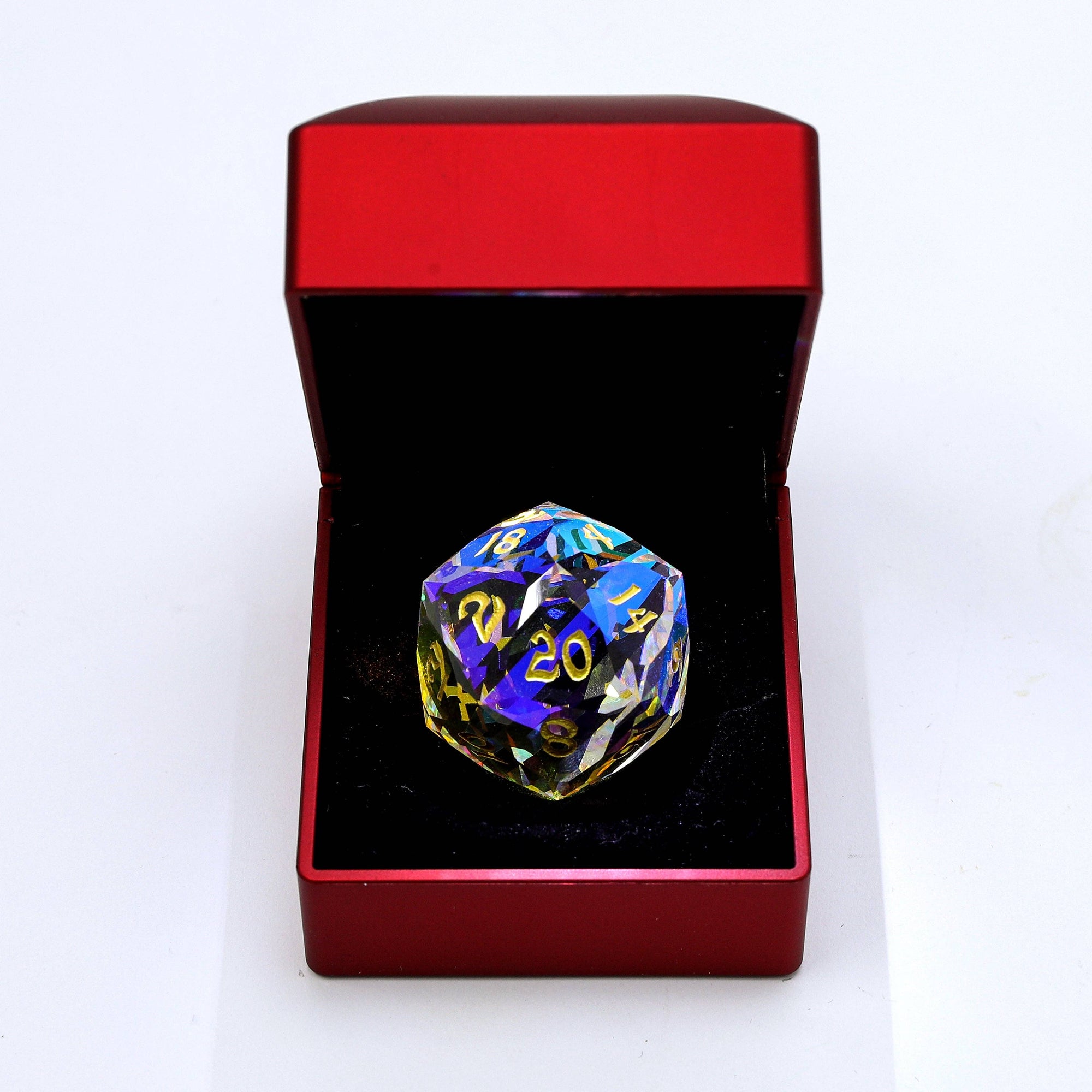Luster Cut Crystal 30mm Chonk D20 - Prismatic