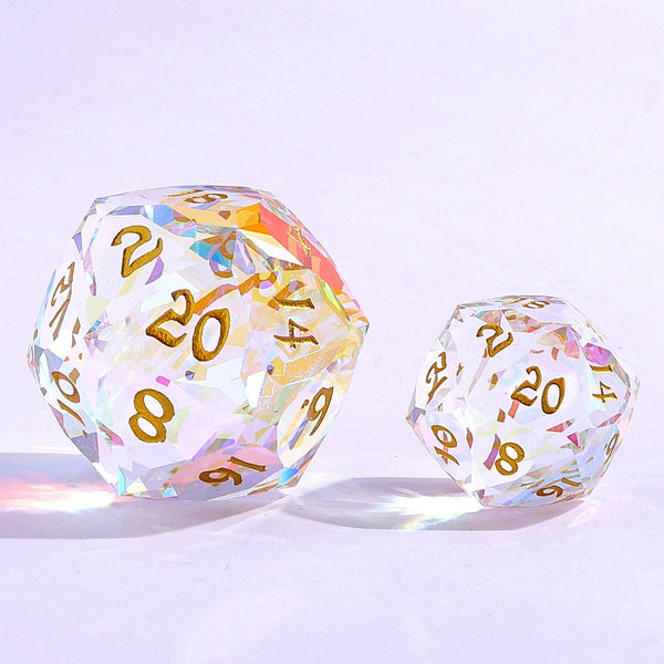 Luster Cut Crystal 30mm Chonk D20 - Prismatic - Space Camp